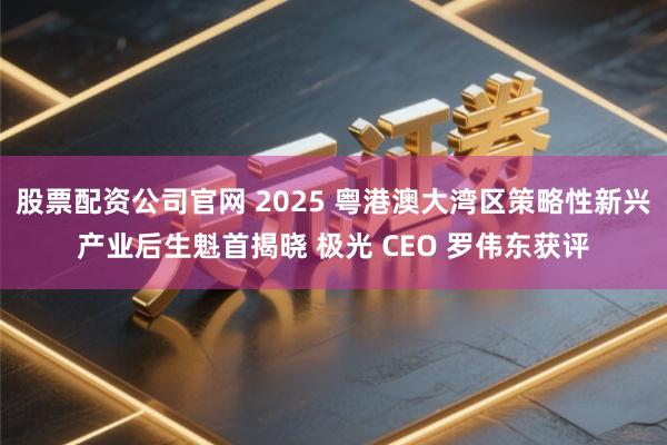 股票配资公司官网 2025 粤港澳大湾区策略性新兴产业后生魁首揭晓 极光 CEO 罗伟东获评