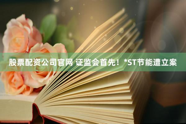 股票配资公司官网 证监会首先！*ST节能遭立案