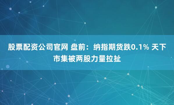 股票配资公司官网 盘前：纳指期货跌0.1% 天下市集被两股力量拉扯