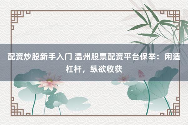配资炒股新手入门 温州股票配资平台保举：闲适杠杆，纵欲收获